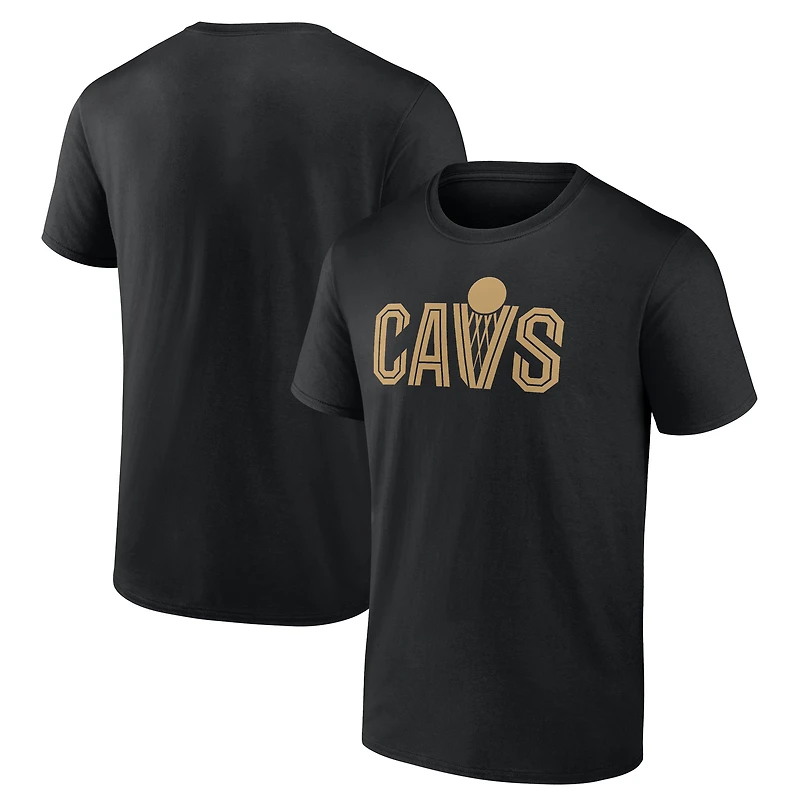 T-shirt noir pour homme avec logo Cleveland Cavaliers