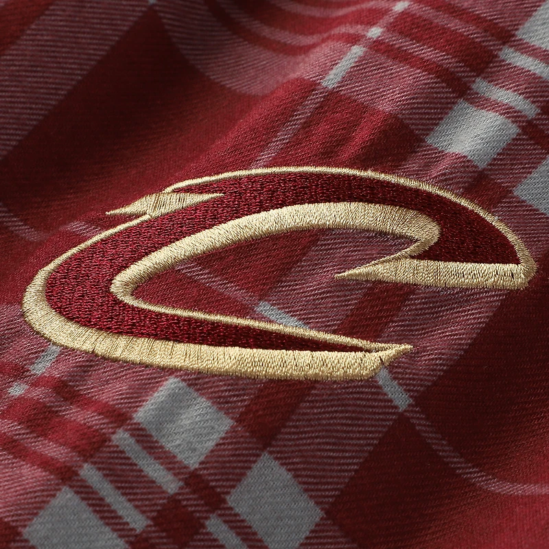 Men's Concepts Sport Maroon Cleveland Cavaliers Regulate Long Sleeve T-Shirt & Plaid Pant Set