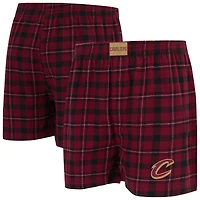 Men's Concepts Sport Wine/Black Cleveland Cavaliers Hawthorn Flannel Boxer