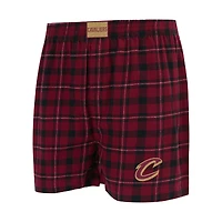Boxer en flanelle Hawthorn pour homme Concepts Sport Wine/Black des Cleveland Cavaliers