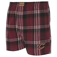Men's Concepts Sport Wine Cleveland Cavaliers Region Flannel Boxer Short