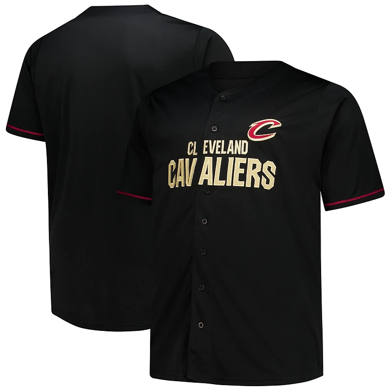 Men's Fanatics Black Cleveland Cavaliers Big & Tall Pop Full-Button Jersey