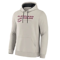 Men's Fanatics Off White Cleveland Cavaliers Crossover Collection Blocked Shot Premium Pullover Hoodie