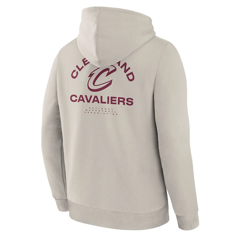 Men's Fanatics Off White Cleveland Cavaliers Crossover Collection Blocked Shot Premium Pullover Hoodie