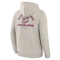 Men's Fanatics Off White Cleveland Cavaliers Crossover Collection Blocked Shot Premium Pullover Hoodie