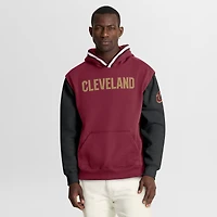 Sweat à capuche Fanatics pour homme, couleur vin/noir, motif horloge de tir en demi-terrain des Cleveland Cavaliers, Fastbreak