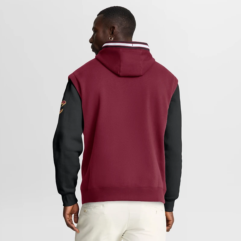 Men's Fanatics  Wine/Black Cleveland Cavaliers Half Court Shot Clock Fastbreak Hoodie