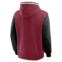 Sweat à capuche Fanatics pour homme, couleur vin/noir, motif horloge de tir en demi-terrain des Cleveland Cavaliers, Fastbreak