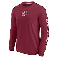 Men's Fanatics Wine Cleveland Cavaliers Elements Strive Long Sleeve T-Shirt