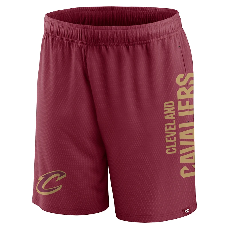 Short en maille Fanatics Wine Cleveland Cavaliers Post Up pour hommes