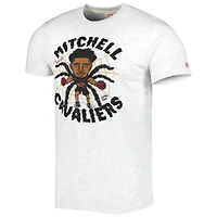 Men's Homage Donovan Mitchell Ash Cleveland Cavaliers Caricature Tri-Blend T-Shirt