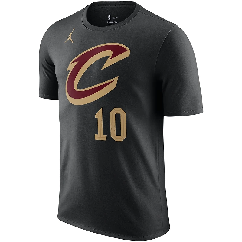 Men's Jordan Brand Darius Garland Black Cleveland Cavaliers 2022/23 Statement Edition Name & Number T-Shirt