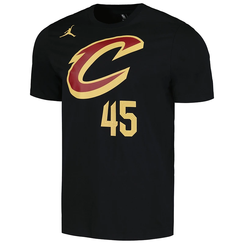 Men's Jordan Brand Donovan Mitchell Black Cleveland Cavaliers 2022/23 Statement Edition Name & Number T-Shirt