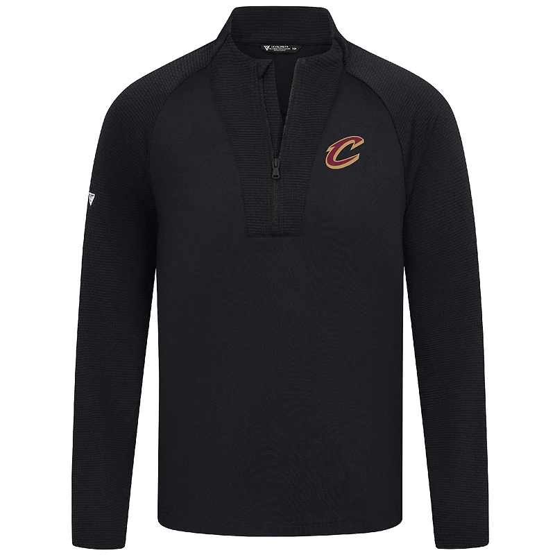 Haut de volley noir Levelwear pour homme, fermeture éclair quart tour, Cleveland Cavaliers
