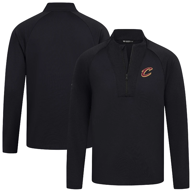 Haut de volley noir Levelwear pour homme, fermeture éclair quart tour, Cleveland Cavaliers
