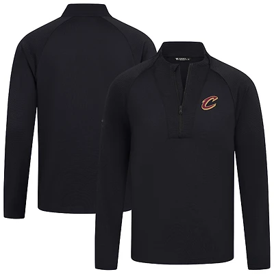 Haut de volley noir Levelwear pour homme, fermeture éclair quart tour, Cleveland Cavaliers