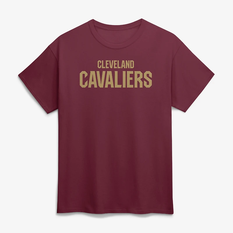 T-shirt homme avec logo Cleveland Cavaliers, couleur vin, style athlétique