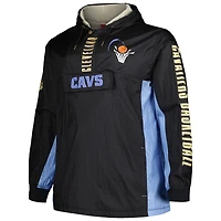 Veste coupe-vent à capuche et quart de zip Mitchell & Ness pour hommes, Cleveland Cavaliers Big Tall Hardwood Classics Team OG 2.0 Anorak, noire