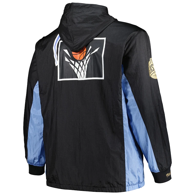 Veste coupe-vent à capuche et quart de zip Mitchell & Ness pour hommes, Cleveland Cavaliers Big Tall Hardwood Classics Team OG 2.0 Anorak, noire