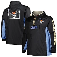 Veste coupe-vent à capuche et quart de zip Mitchell & Ness pour hommes, Cleveland Cavaliers Big Tall Hardwood Classics Team OG 2.0 Anorak, noire
