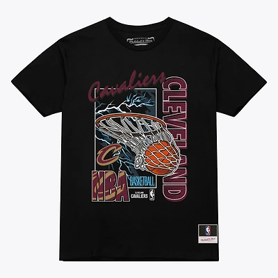 Men's Mitchell & Ness Black Cleveland Cavaliers Lightning Swish T-Shirt