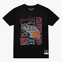 Men's Mitchell & Ness  Black Cleveland Cavaliers Lightning Swish T-Shirt