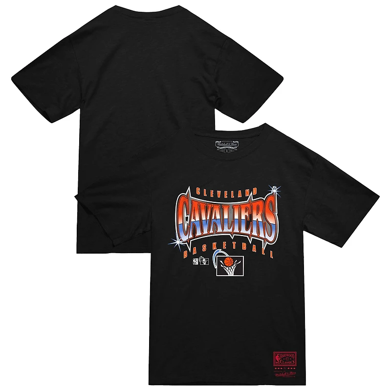 Men's Mitchell & Ness  Black Cleveland Cavaliers Worldwide Collection Glow Up T-Shirt