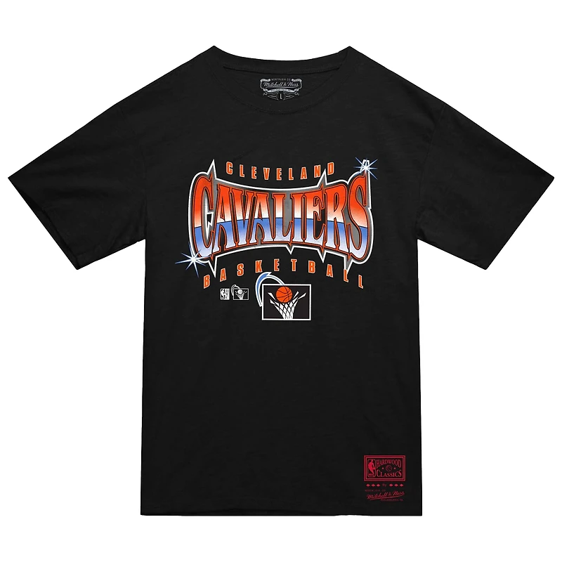 Men's Mitchell & Ness Black Cleveland Cavaliers Worldwide Collection Glow Up T-Shirt