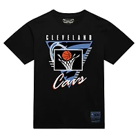 T-shirt noir à trois logos Mitchell & Ness pour homme, collection mondiale des Cleveland Cavaliers