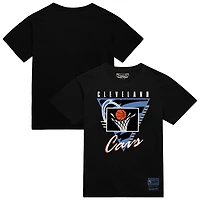 T-shirt noir à trois logos Mitchell & Ness pour homme, collection mondiale des Cleveland Cavaliers
