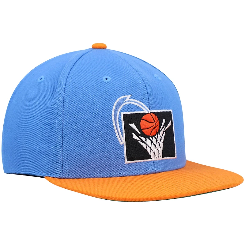 Casquette snapback Mitchell & Ness Hardwood Classics Team Two-Tone 2.0 pour homme, bleue et orange, Cleveland Cavaliers.