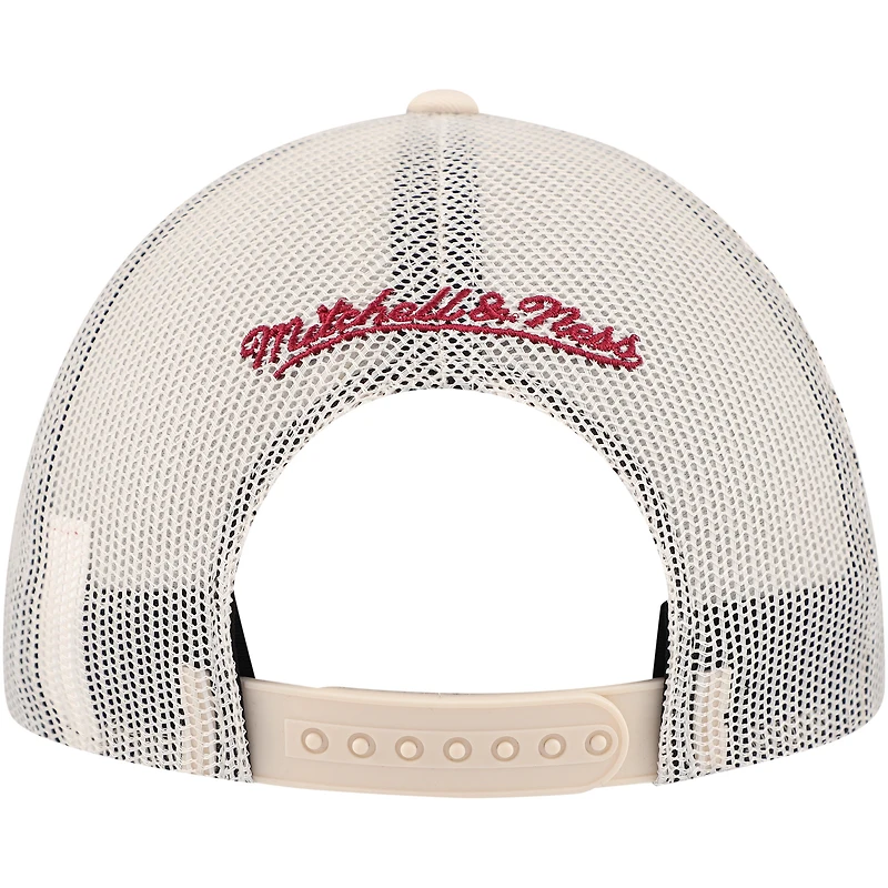 Men's Mitchell & Ness Cream Cleveland Cavaliers Trucker Adjustable Hat