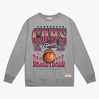Men's Mitchell & Ness  Gray Cleveland Cavaliers Hardwood Classics Tri 2.0 Crewneck Sweatshirt
