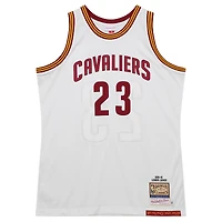 Men's Mitchell & Ness LeBron James White Cleveland Cavaliers 2015/16 Hardwood Classics Authentic Jersey