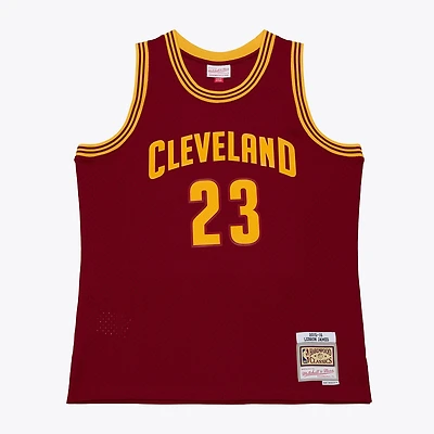 Maillot Swingman Mitchell & Ness LeBron James Wine des Cleveland Cavaliers 2015-16 pour homme