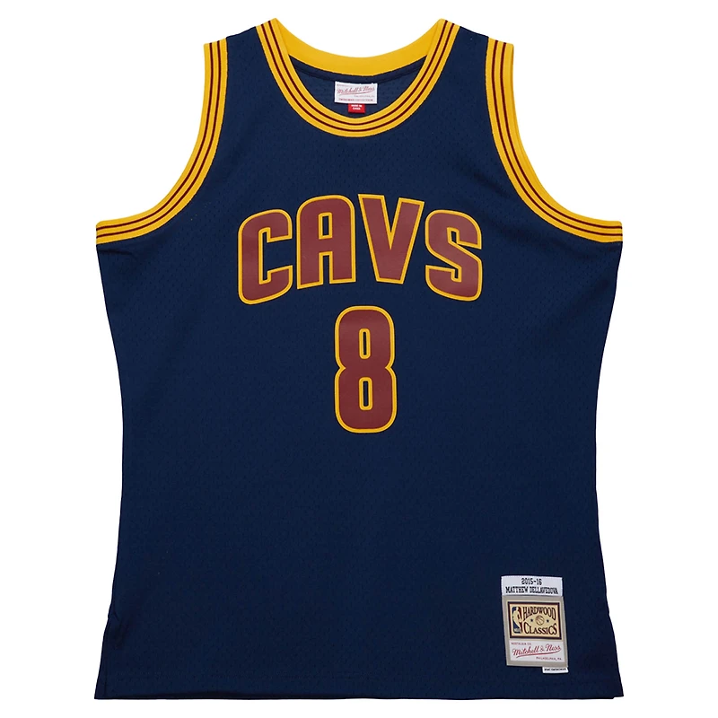 Men's Mitchell & Ness Matthew Dellavedova Navy Cleveland Cavaliers 2015/16 Hardwood Classics Swingman Jersey