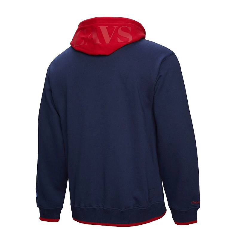 Men's Mitchell & Ness  Navy Cleveland Cavaliers Hardwood Classics Team OG 3.0 Pullover Hoodie