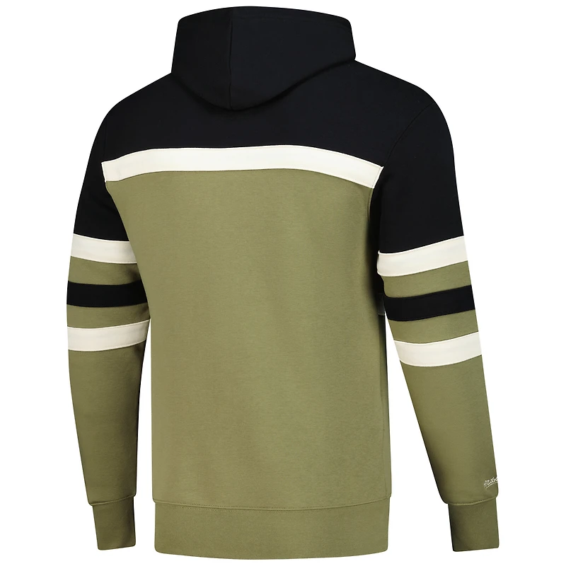 Men's Mitchell & Ness Olive/Black Cleveland Cavaliers Double Clutch Head Coach Hoodie