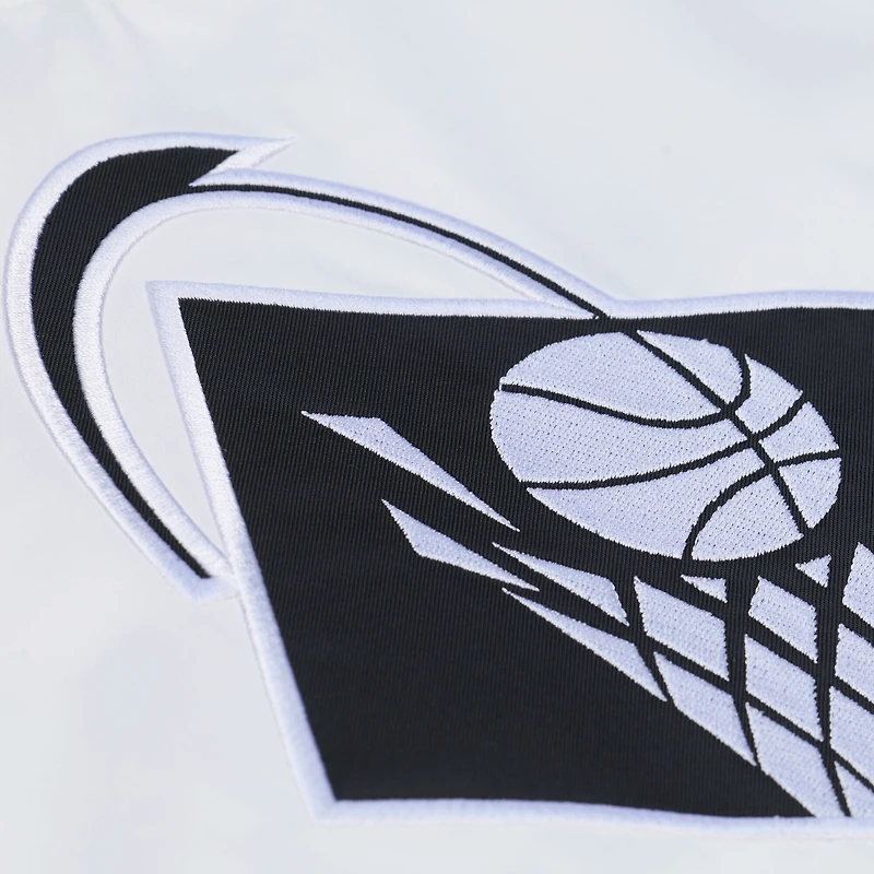 Men's Mitchell & Ness White Cleveland Cavaliers Arctic Lightweight Full-Snap Satin Jacket