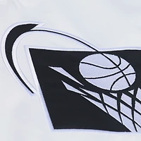 Men's Mitchell & Ness  White Cleveland Cavaliers Arctic Lightweight Full-Snap Satin Jacket