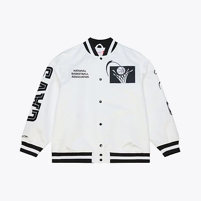 Men's Mitchell & Ness  White Cleveland Cavaliers Arctic Lightweight Full-Snap Satin Jacket