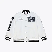 Men's Mitchell & Ness  White Cleveland Cavaliers Arctic Lightweight Full-Snap Satin Jacket