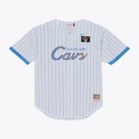 Men's Mitchell & Ness White Cleveland Cavaliers Head Coach Pinstripe Mesh Full-Button Baseball Jersey
