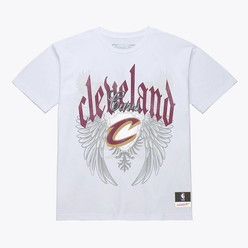 Men's Mitchell & Ness White Cleveland Cavaliers Old English Classic T-Shirt