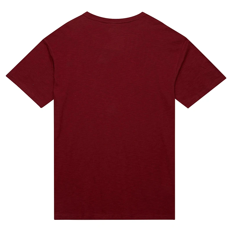 Men's Mitchell & Ness Wine Cleveland Cavaliers Hardwood Classics Felt Applique Slub T-Shirt