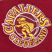 Men's Mitchell & Ness Wine Cleveland Cavaliers Hardwood Classics Felt Applique Slub T-Shirt