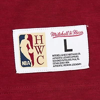 Men's Mitchell & Ness Wine Cleveland Cavaliers Hardwood Classics Felt Applique Slub T-Shirt
