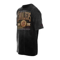 Men's New Era  Black Cleveland Cavaliers Oversized Throwback Collection Mineral Wash T-Shirt