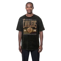 Men's New Era  Black Cleveland Cavaliers Oversized Throwback Collection Mineral Wash T-Shirt