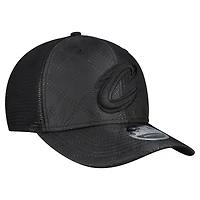 Men's New Era  Black Cleveland Cavaliers Quilted 9SEVENTY Trucker Adjustable Hat